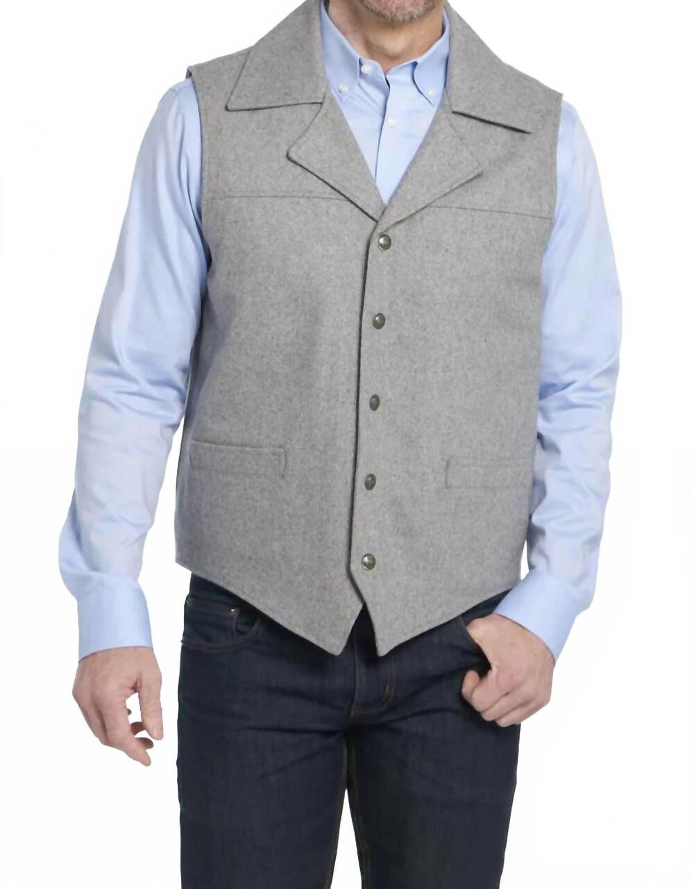 NEW CRIPPLE CREEK men's melton vest in dove grey